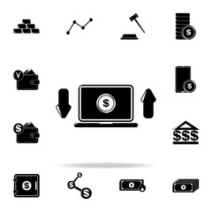 Poster - dollar sign and arrows on laptop icon. Finance icons universal set for web and mobile