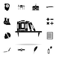 Poster - books on the shelf icon. Education icons universal set for web and mobile