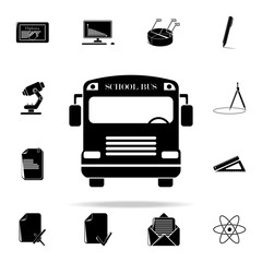 Poster - school bus icon. Education icons universal set for web and mobile