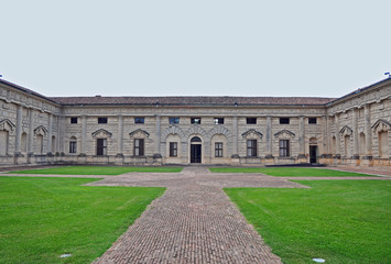 Poster - Italy, Mantua, Palazzo del Te great square courtyard. 