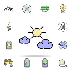Poster - Cloud and sun icon. sustainable energy icons universal set for web and mobile