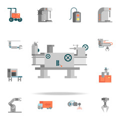 Poster - colored lathe production icon. Production icons universal set for web and mobile