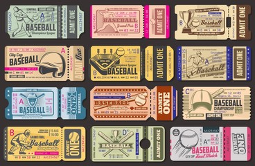 Wall Mural - Vector admission tickets, baseball game