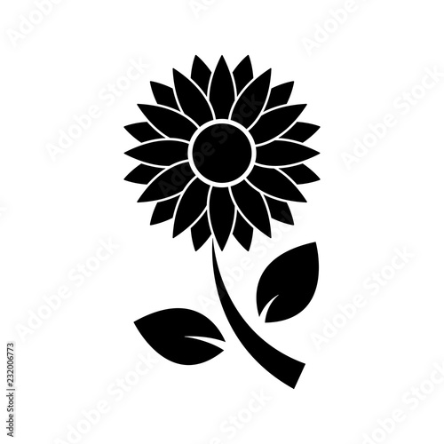 Download sun flower silhouette isolated vector - Buy this stock ...