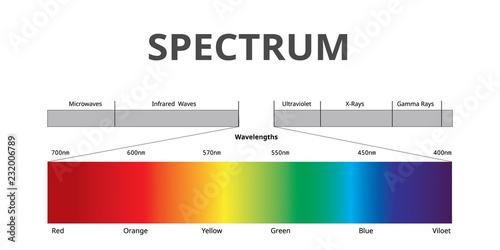 Cuadros en Lienzo Visible Spectrum color, Electromagnetic Spectrum that Visible to the human eye,