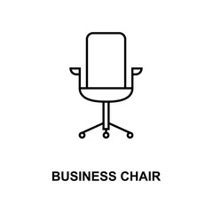 Poster - business chair line icon