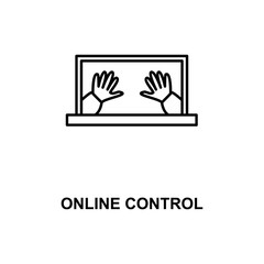 Poster - online control line icon