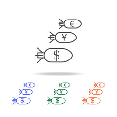 Poster - currency bombs icon. Elements of trade war in multi colored icons. Premium quality graphic design icon. Simple icon for websites, web design, mobile app, info graphics