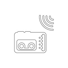 Poster - Journalist recorder icon. Element of media for mobile concept and web apps illustration. Thin line icon for website design and development, app development