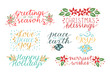 © red10 - Collection with 7 Holiday cards made hand lettering Christmas Blessings. Love, peace, joy. Merriest wishes
