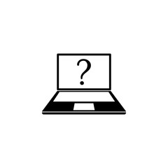 Poster - Question mark on the laptop screen icon. Element of Problem solving. Premium quality graphic design. Signs and symbols collection icon for websites, web design, mobile app