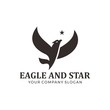 Flying eagle with star logo design