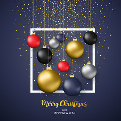 Wall Mural - Merry Christmas and Happy New Year