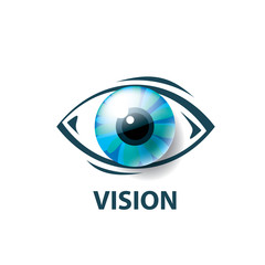 Sticker - Sign in the shape of the eye. Vector illustration of the icon