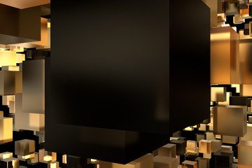 Poster - Abstract composition from 3d cubes with shadows. 3d rendering.