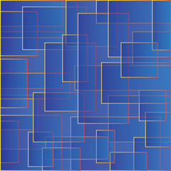 Poster - Blue backdrop with squares. Color abstract pattern