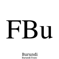 Wall Mural - Black  Burundi Franc currency symbol isolated on white background