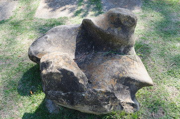 granite stone carved by a river current