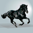 Triangular black horse. This vector illustration can be used as a print on T-shirts.