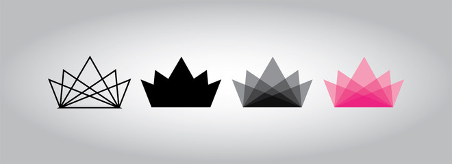Linear Crown abstract Logo design vector template. Creative Business Logotype concept icon. Fashion logo