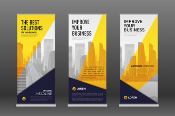 Wall Mural - Construction roll up banner design templates set