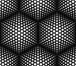 Vector seamless texture. Modern geometric background. Hexagonal watering with dots.