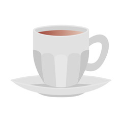 Poster - cup of coffee with plate isolated icon