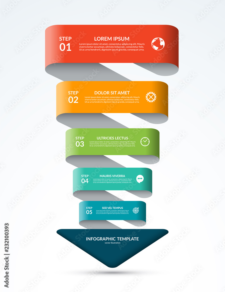 Arrow infographic template. Business concept with 5 steps, options ...