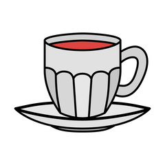 Poster - cup of coffee with plate isolated icon