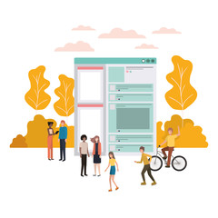 group of people with social network profile