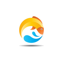 Wall Mural - fish logo. vector template ready for use