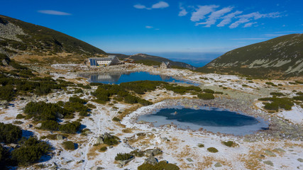 Sticker - Musala lakes and Musala hut, Rila mountain, Bulgaria