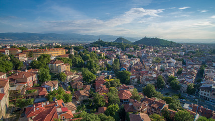 Wall Mural - Aerial view of Plovdiv, Bulgaria, October 26, 2018