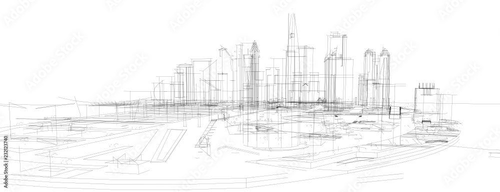 city buildings vector illustration - obrazy, fototapety, plakaty 