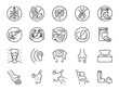 Allergies icon set. Included the icons as allergic diseases, dust allergy, food allergy, rhinitis, sinus Infection, asthma and more.