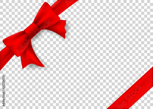 Cuadros en Lienzo Red ribbon with bow for gift box