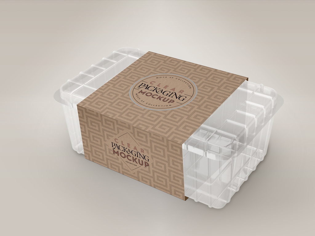 Download Clear Clamshell Mockup With Two Compartments Stock Template Adobe Stock