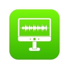 Poster - Sound waves icon digital green for any design isolated on white vector illustration