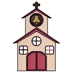 Sticker - Chruch building cartoon