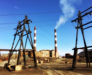 Metallurgic factory in northern Russia