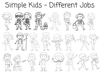  Set of doodle character