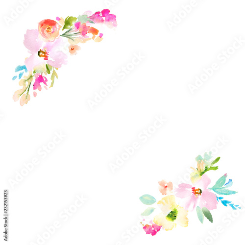 Watercolor Floral Background Frames