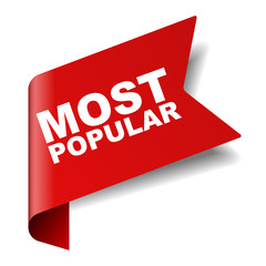 red vector banner most popular