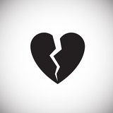 Fototapeta  - Broken heart on white background icon