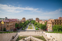 Armenia, Yerevan, The Cascade, High Angle View Of City Skyline