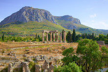 Temple Of Apollo, Corinth, The Peloponnese, Greece, Southern Europe