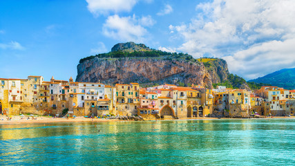 Wall Mural - cefalu, medieval village of sicily island, province of palermo, italy