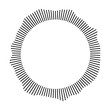 © pyty - Black ring of short thin rays with wavy silhouette on white background. Stylish abstract design element.