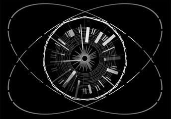 Poster - Hud elements,graph.Vector illustration.Head-up display elements for the web.