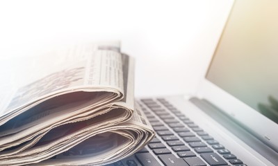 Canvas Print - Newspaper backdrop texture, business background